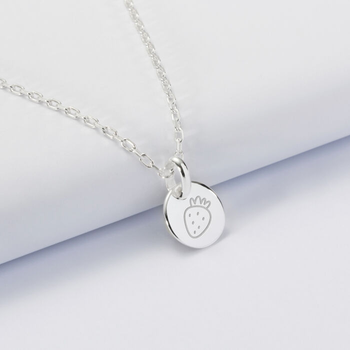 Personalised children's engraved initial silver medallion pendant 10 mm