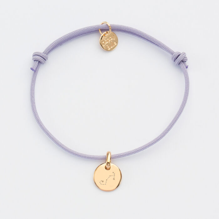 Bracelet personnalisé médaille gravée plaqué or 10 mm - constellation