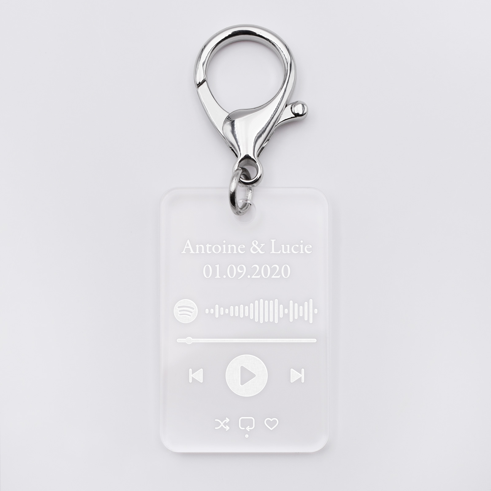 Llavero código Spotify música personalizado acrílico rectangular grabado