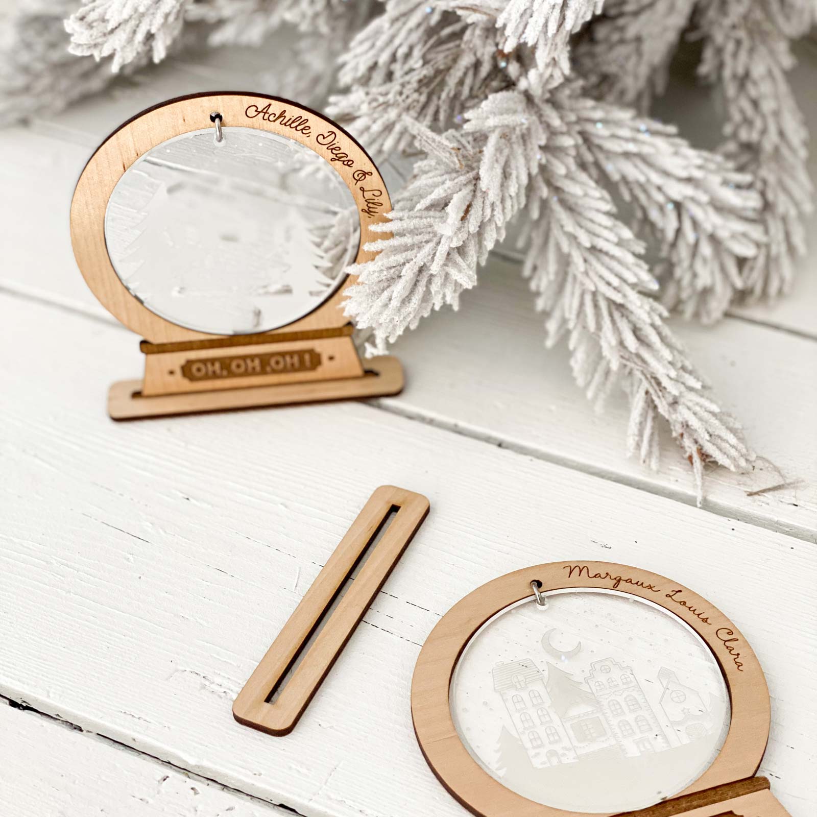Boule De Noël Personnalisée 2025 Avec Nom Gravé - Bonhomme De Neige En Résine - Décoration Sapin & Intérieur - Cadeau Premier Noël Ou Nouvelle Maison