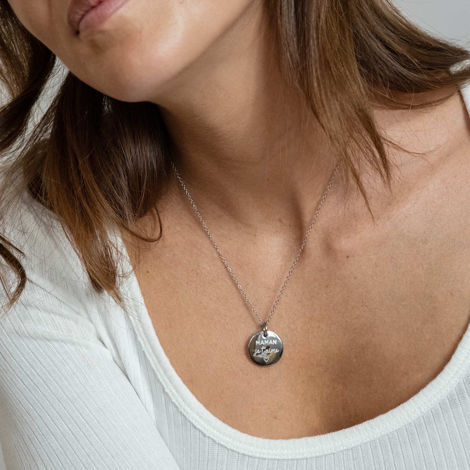 Collier Croix Personnalisable Acier Inoxydable - Gravure De Prénom Ou Initiales