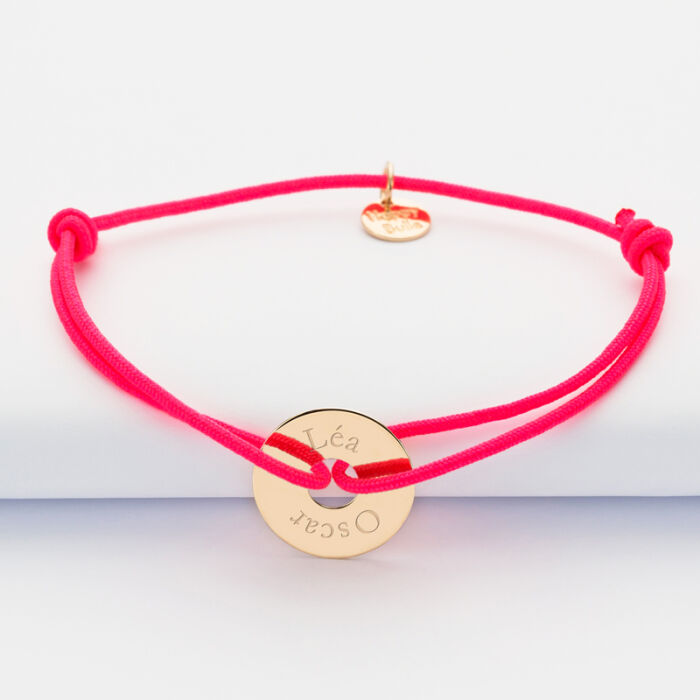 Personalised engraved gold plated target medallion bracelet 16mm - 3