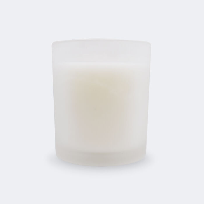 Bougie parfumée personnalisé couvercle bois gravé - givré