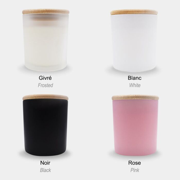 Bougie parfumée personnalisé couvercle bois gravé - couleurs