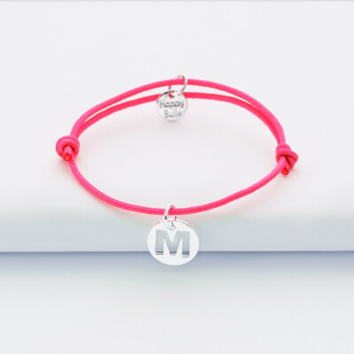 Bracelet enfant personnalisé médaille lettre initiale argent 11mm - 1