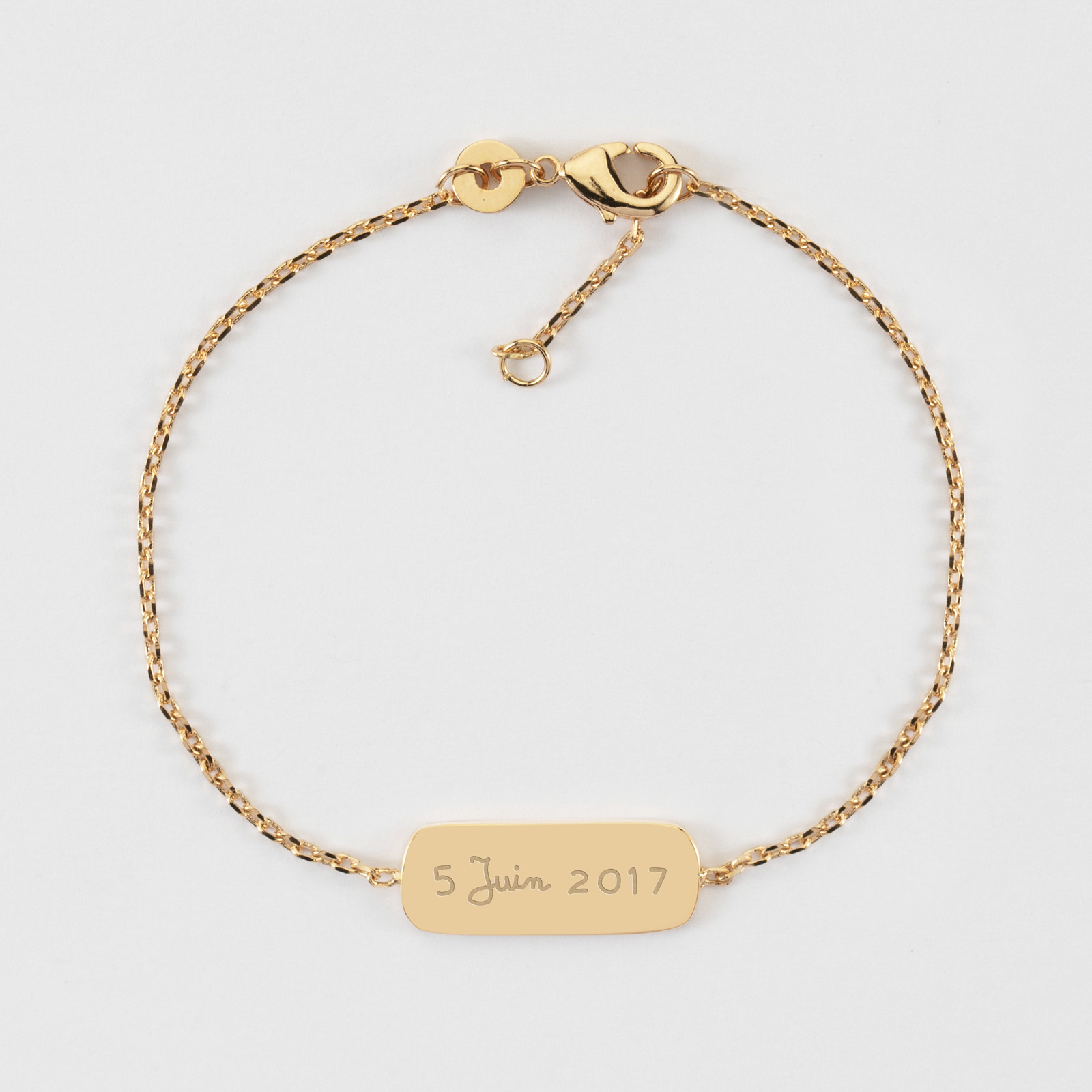 Bracelet Kids médaille cœur personnalisée (plaqué or) - bracelet enfant