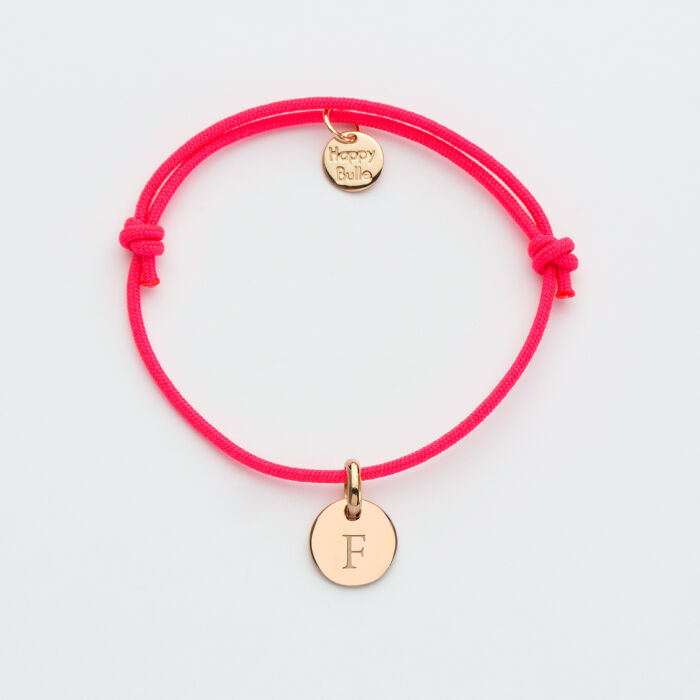 Bracelet enfant personnalisé médaille gravée plaqué or 10 mm - 2