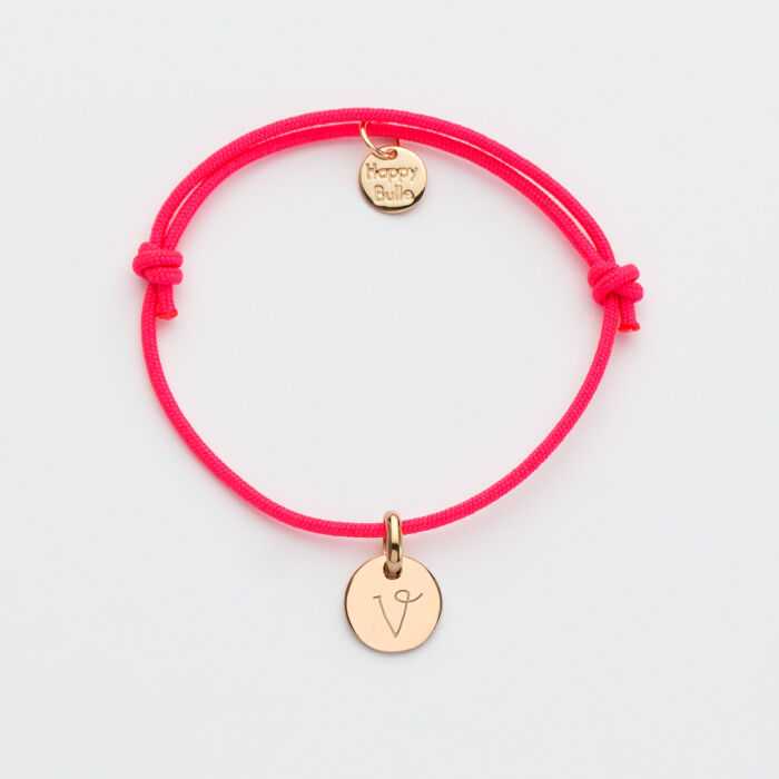 Bracelet enfant personnalisé médaille gravée plaqué or 10 mm - 4