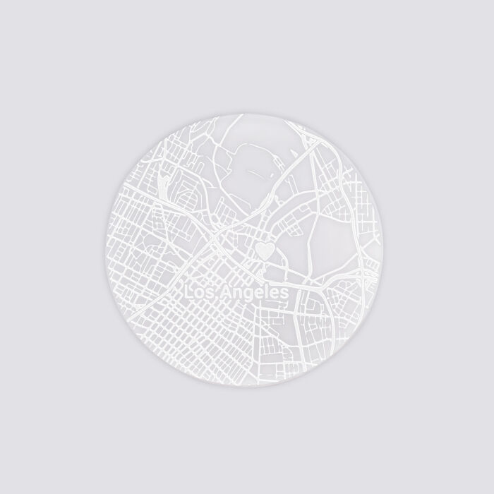 Lot de 2 sous-verres personnalisés gravés acrylique ronds 9 cm "Géo map" - seul