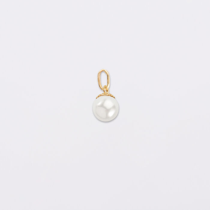 Breloque perle nacre plaqué or 8 mm