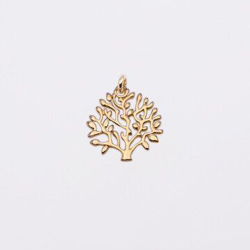 Pendentif Arbre De Vie Plaqué Or - Bijou Créateur Les Poulettes, Livré Dans Son écrin