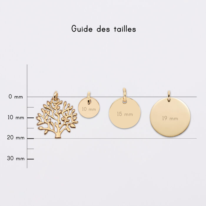 Breloque arbre de vie 20 mm - guide des tailles médailles