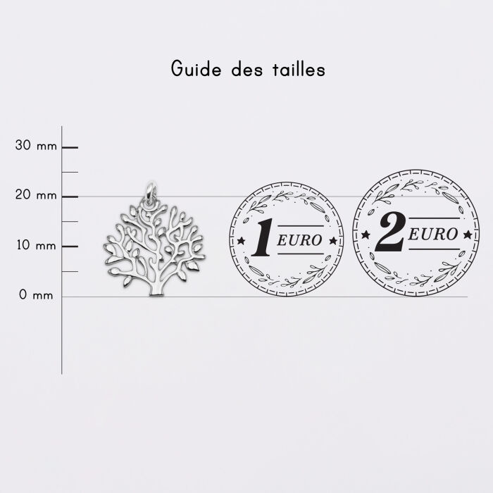 Breloque arbre de vie argent 20 mm - guide des tailles pièces