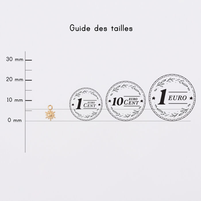 Breloque étoile brillante plaqué or 6 mm - guide des tailles pièces