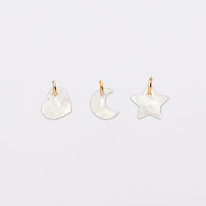 Breloque nacre plaqué or 10 mm