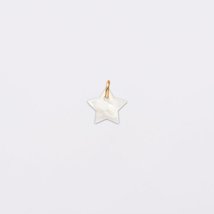 Breloque nacre plaqué or 10 mm