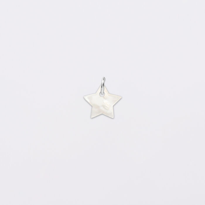 Breloque nacre argent 10 mm