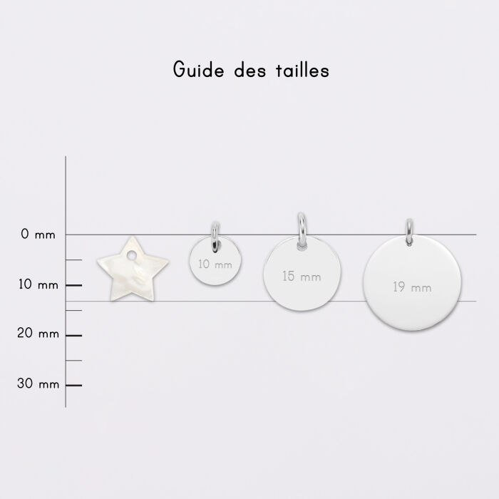 Breloque nacre argent 10 mm