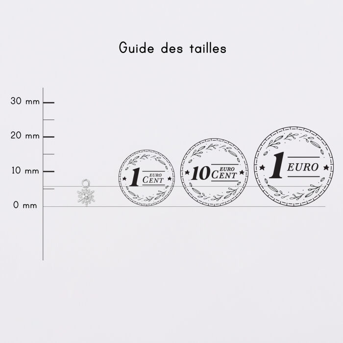 Breloque étoile brillante argent 6 mm - guide des tailles pièces