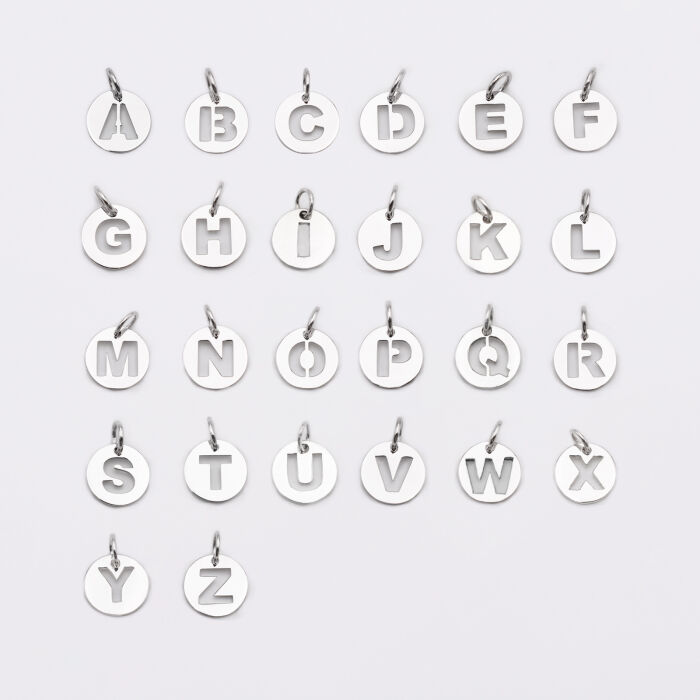 Breloque lettre initiale argent 11 mm