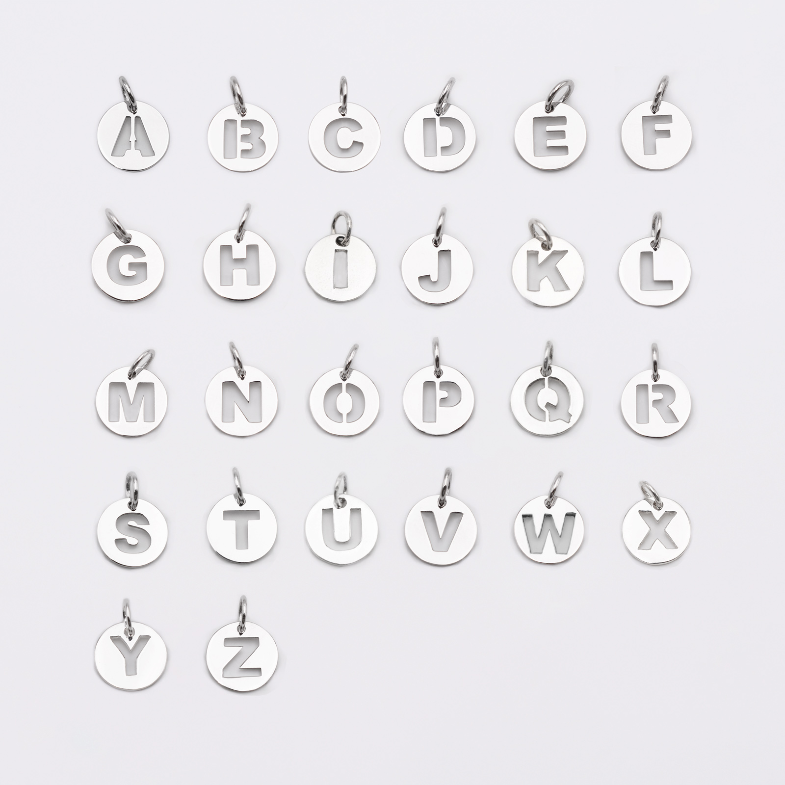 Breloques Alphabet Lettre P Calligraphie Argenté Acier Inoxydable