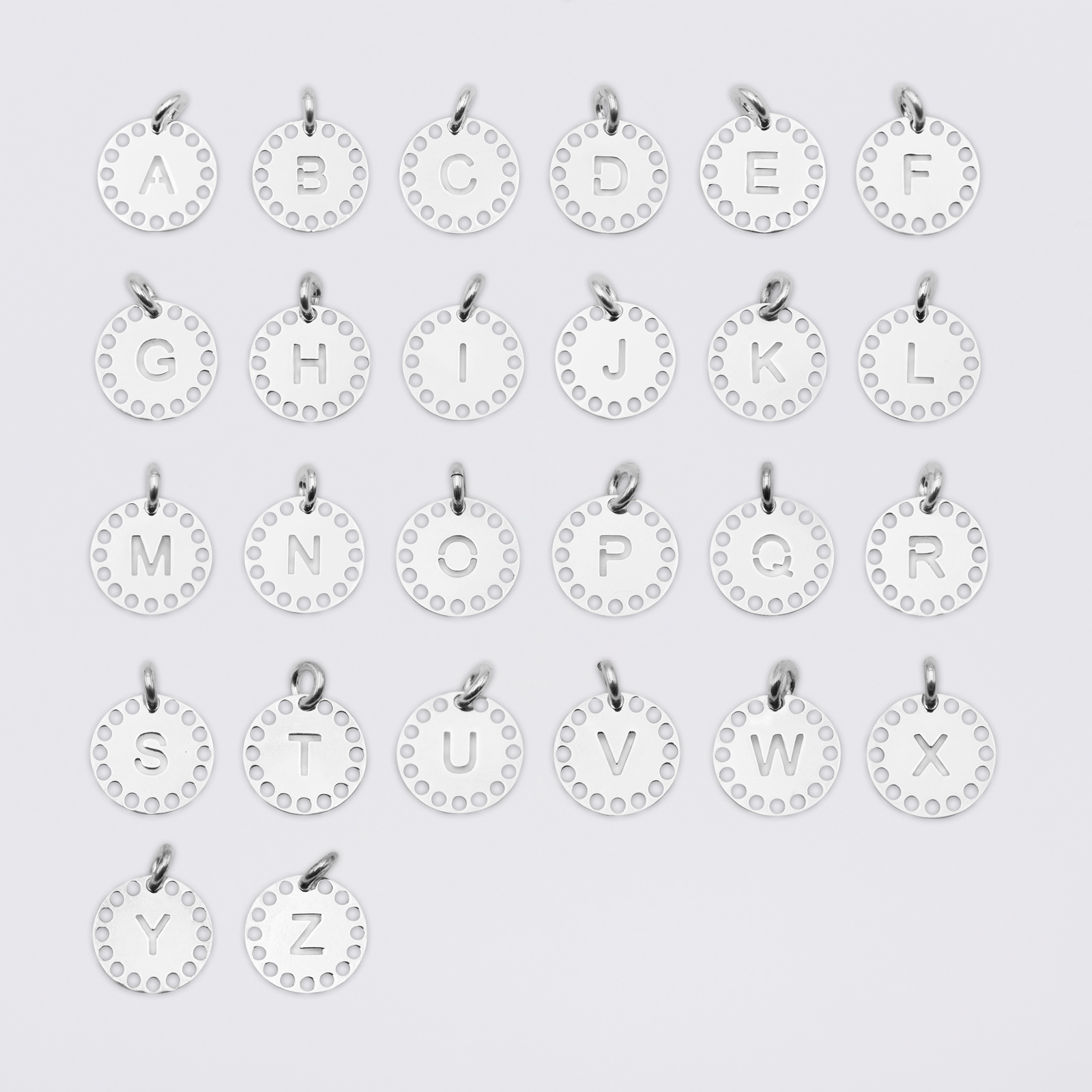 UNICRAFTALE 208pcs 304 Charms Alphabet En Acier Inoxydable Lettre Motif Pendentif En Métal AZ Lettre Pendentifs 1mm Petit Trou Charmes Pour Porte-Clés Fabrication De Bijoux (8 Pcs Pour Chaque Lettre