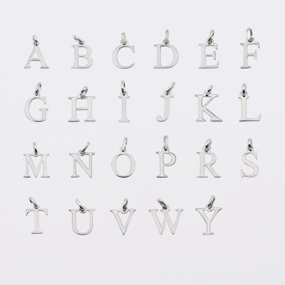 Breloque lettre initiale argent 14 mm