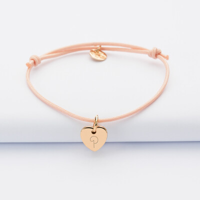 Personalised children's engraved initial gold plate heart medallion bracelet 10mm - 3