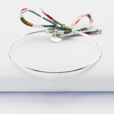 Bracelet jonc argent et cordon Liberty