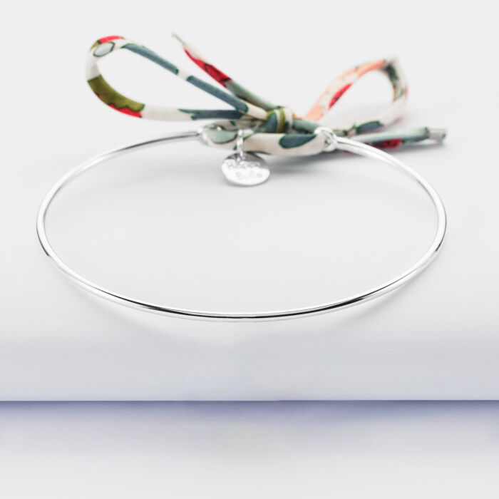 Bracelet jonc argent et cordon Liberty