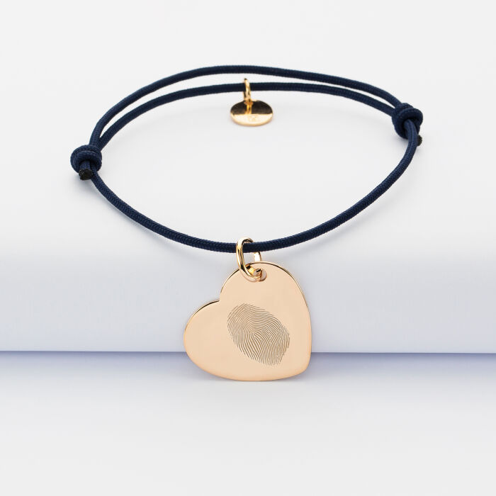 Personalised engraved heart gold-plated sleeper medallion bracelet 19x21mm - imprint