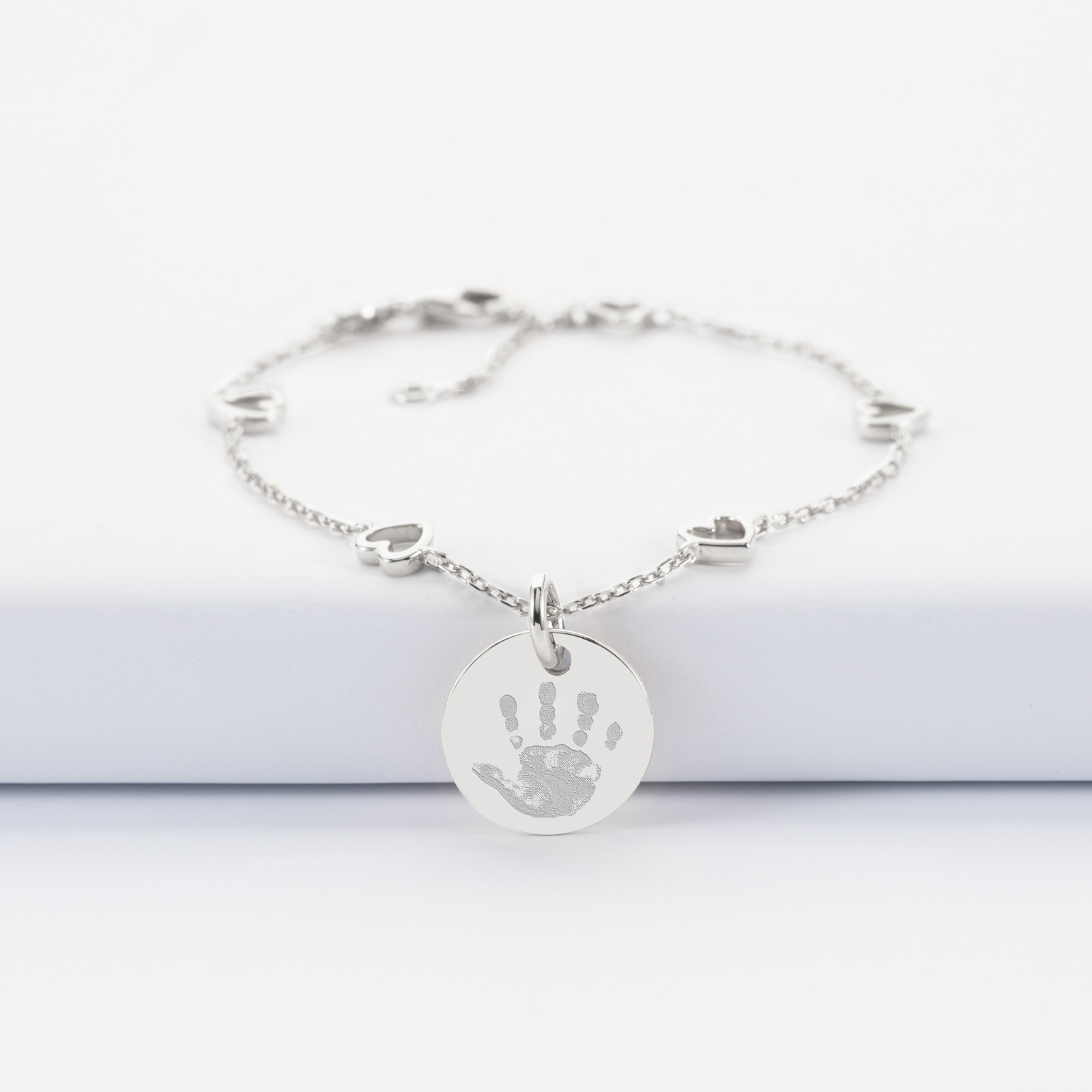 Bracelet Breloque Cœur Sac Soleil En Argent Massif 925 - Occasion Style Jonc