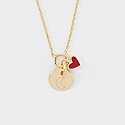 Collier Pendentif Vintage Années 70 - Gouvernail Marin, émail Rouge, Couleur Or
