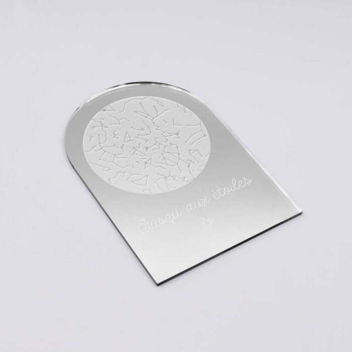 Cadre ciel étoilé personnalisé acrylique gravé miroir argenté 10x15 cm - étoiles