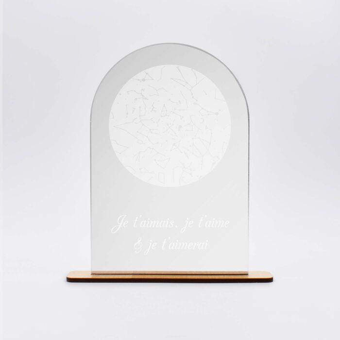 Cadre ciel étoilé personnalisé acrylique gravé miroir argenté 10x15 cm - je t'aimerai