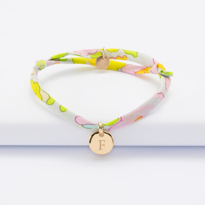 Personalised children's engraved gold plate Liberty medallion bracelet 10mm - 5