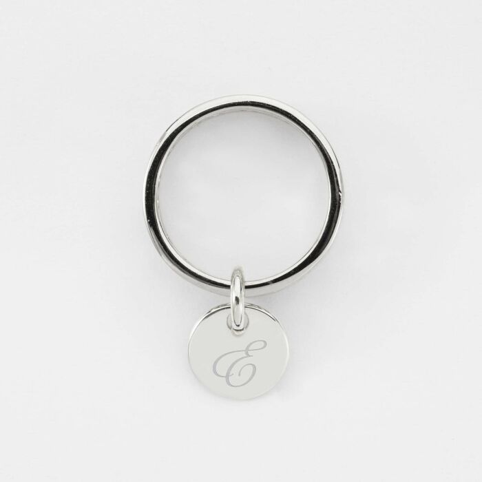 Bague coeurs ajourés personnalisée argent médaille gravée 10 mm - E