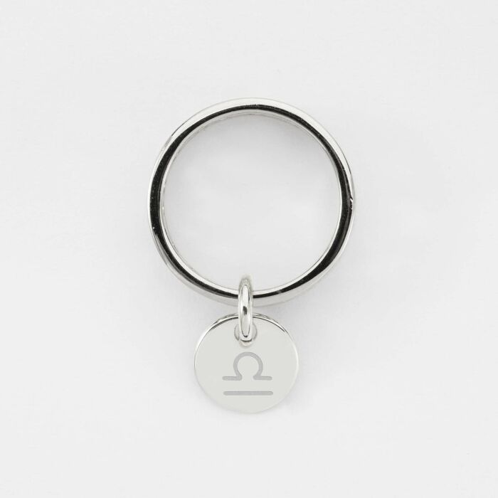 Bague coeurs ajourés personnalisée argent médaille gravée 10 mm - astro