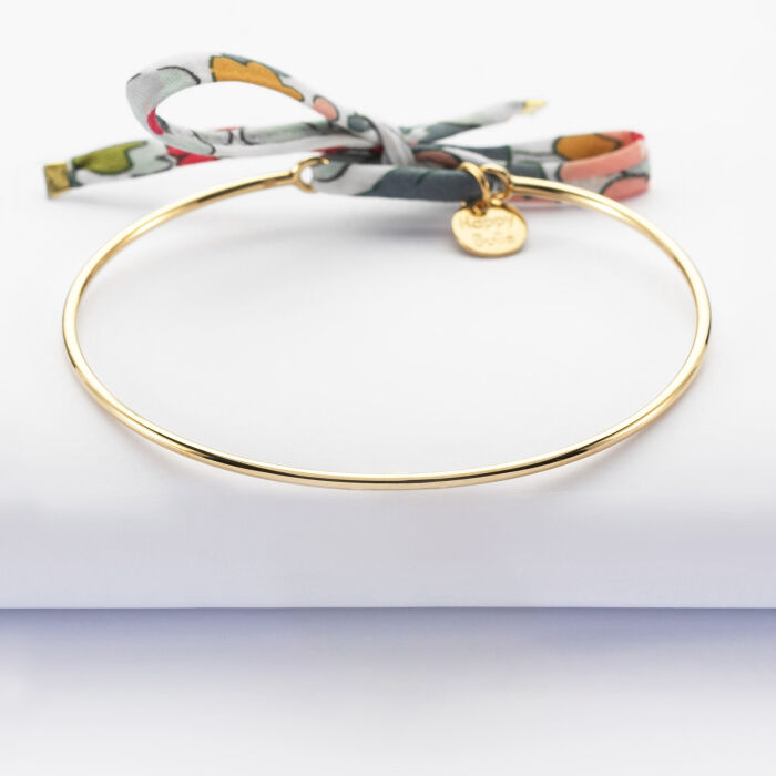 Bracelet jonc plaqué or et cordon Liberty