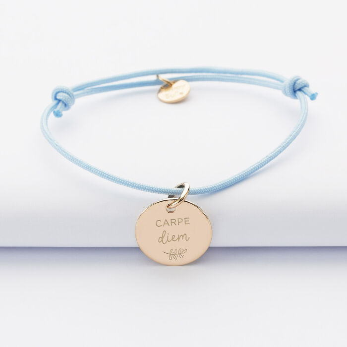 Personalised engraved gold plated sleeper medallion bracelet 15mm