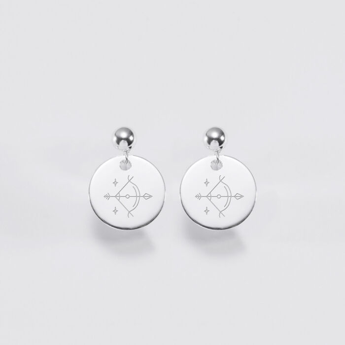 Boucles d'oreilles personnalisées gravées argent 15 mm - illustration