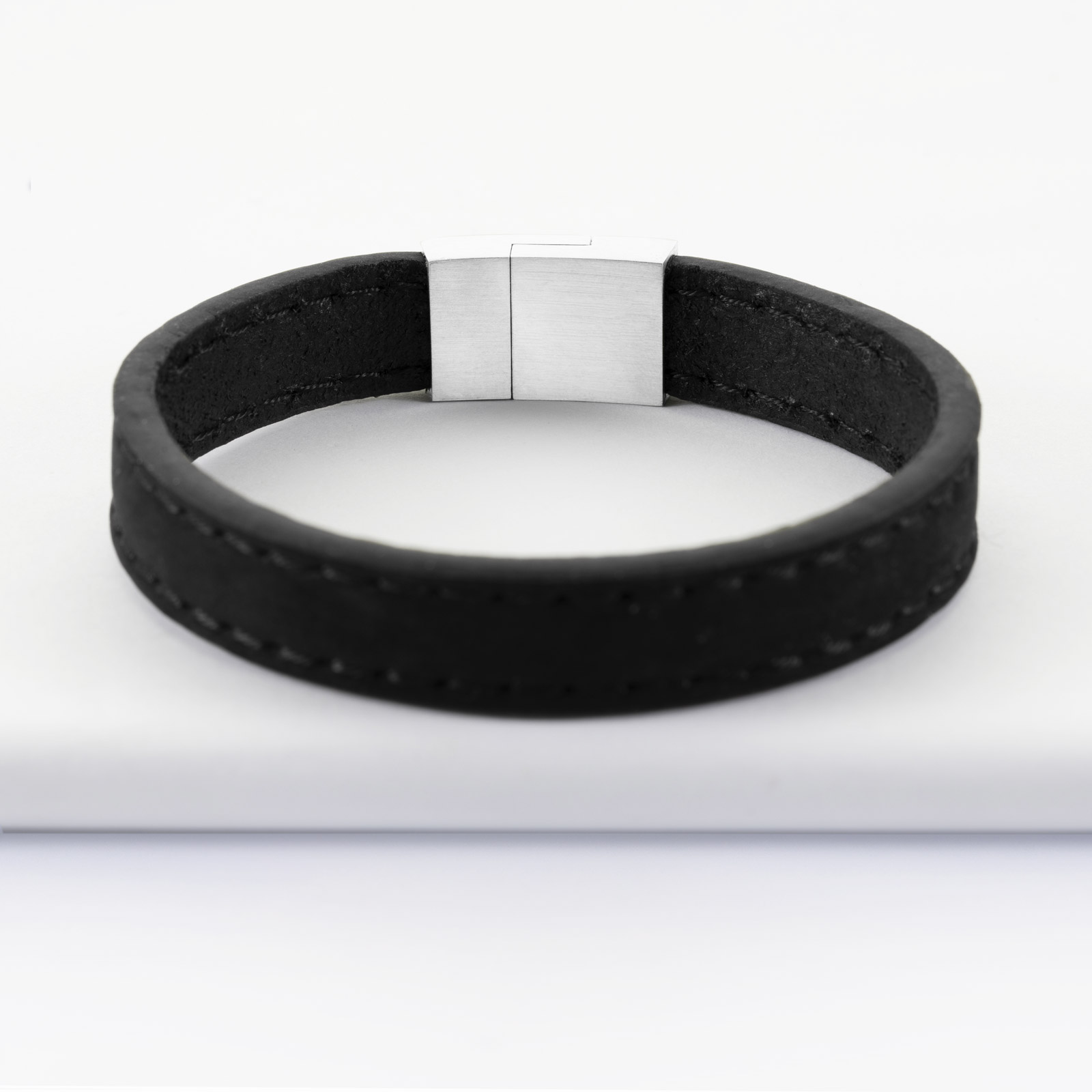 Collier Cordon Homme PROSTEEL - Similicuir Noir 2mm - Fermoir Acier Inoxydable - Longueur 41 à 76cm
