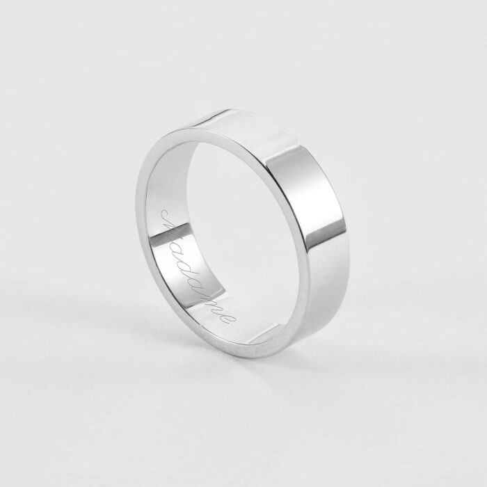 Bague personnalisée argent 5 mm - madame