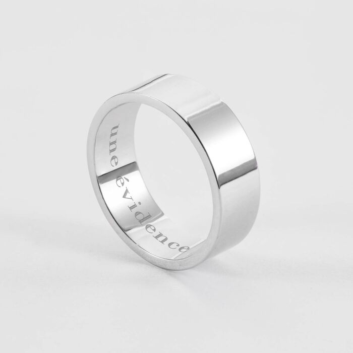 Bague homme personnalisée argent 7 mm - évidence