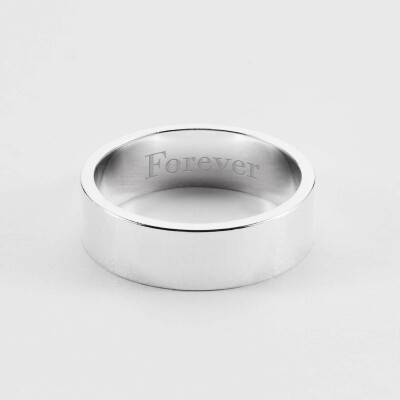 Bague homme personnalisée argent 7 mm - forever