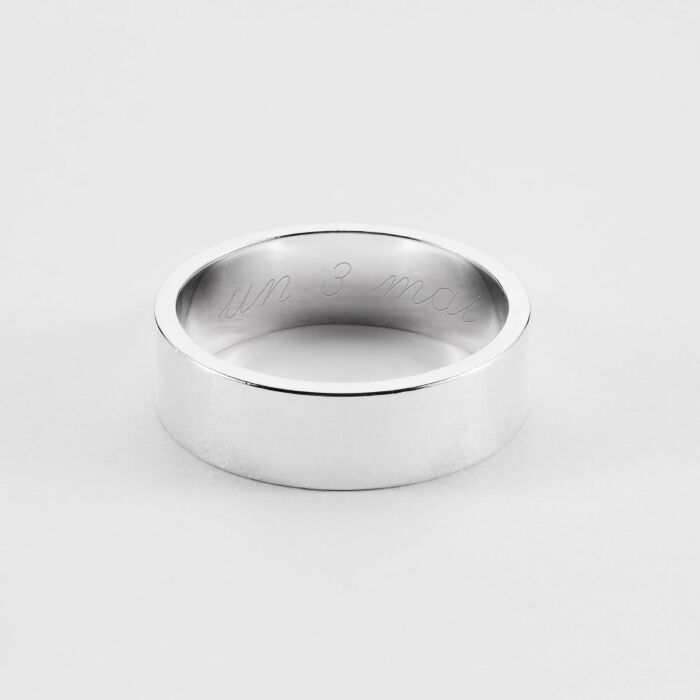 Bague personnalisée argent 7 mm - 3 mai