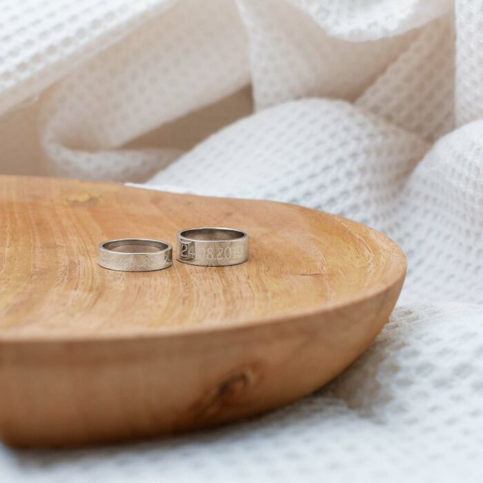 Bague personnalisée argent 5 mm - ambiance