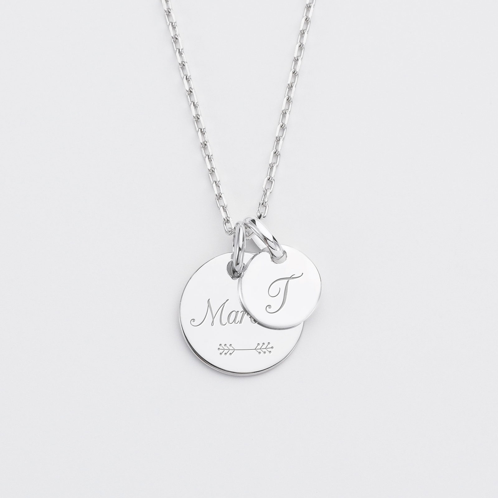 Pendentif Médaille Ronde Personnalisable – Argent Massif 925/000 (neuf)