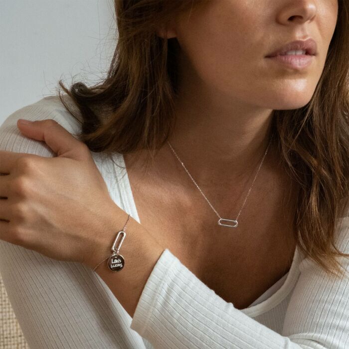 Chaîne ovale ouvert argent - porté