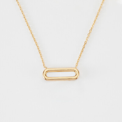 Chaîne ovale ouvert plaqué or - face